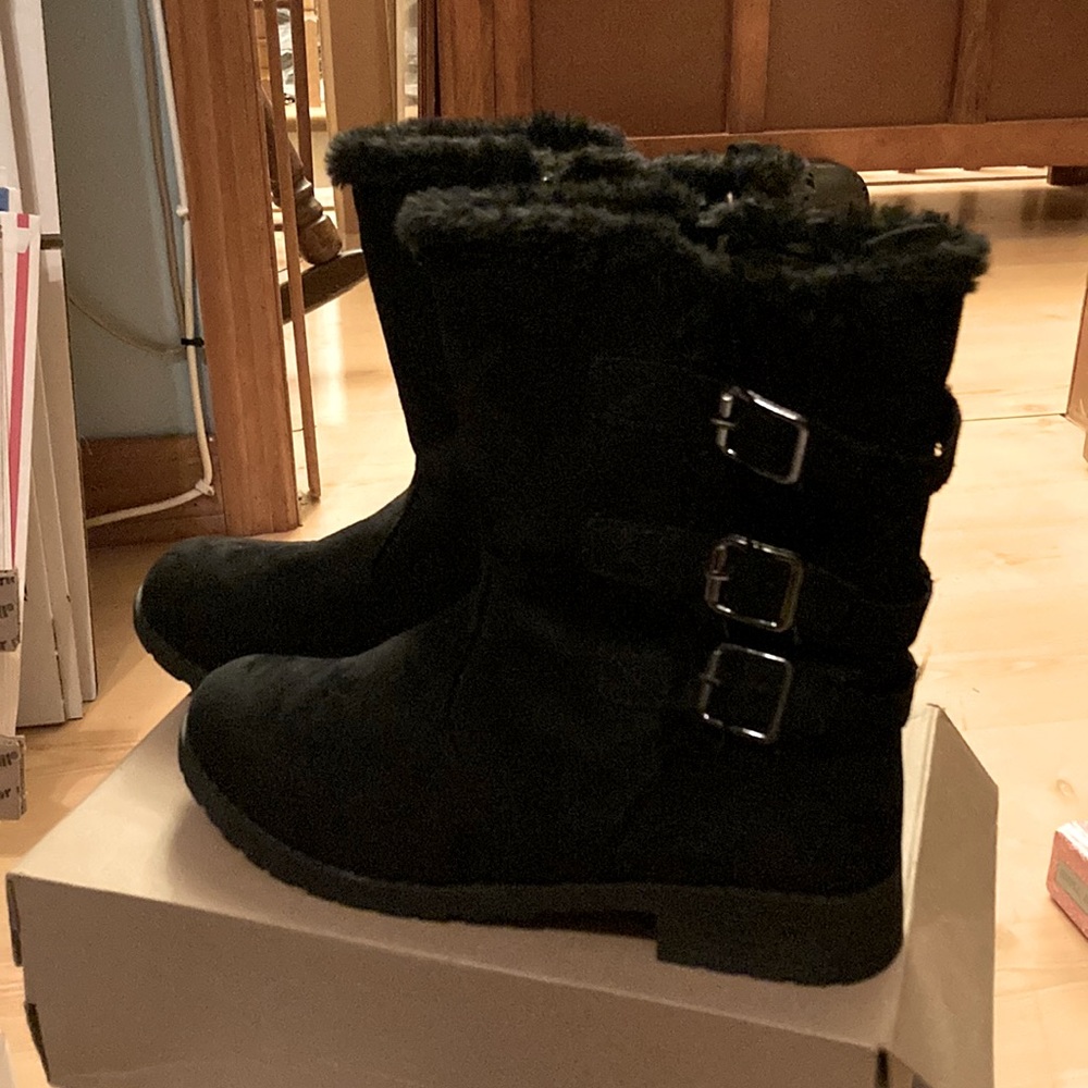 New with tags never worn three buckle black Ankle boots